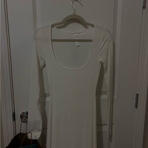 SKIMS Cream Long Sleeve Dress